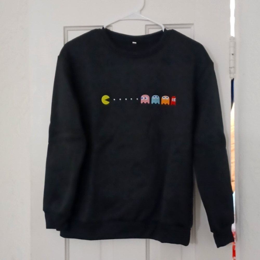 Pac Man Unisex, NWOT Black Sweatshirt Small